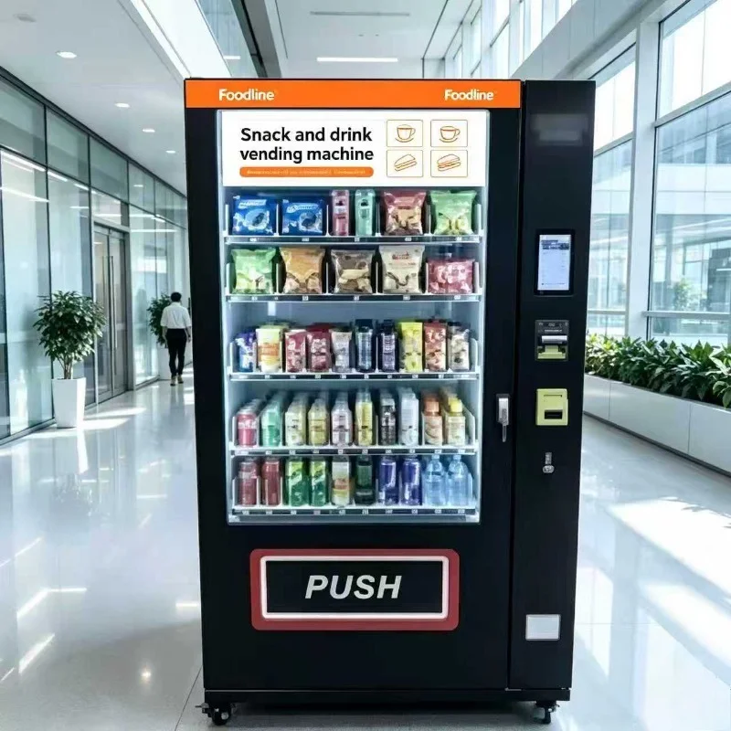 Food Snacks Vending Machine - ตู้ขายอาหารและเครื่องดื่มแบบคอมโบ Foodline ดีไซน์ตามสั่ง ตู้ขายเครื่องดื่มและอาหารเชิงพาณิชย์
