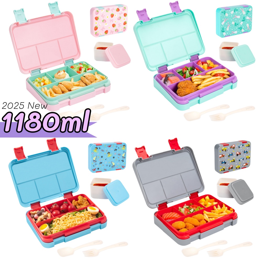 Food Snacks For Picnic - 40oz รูปแบบการ์ตูน Bento กล่องอาหารกลางวันชุด Leak PROOF