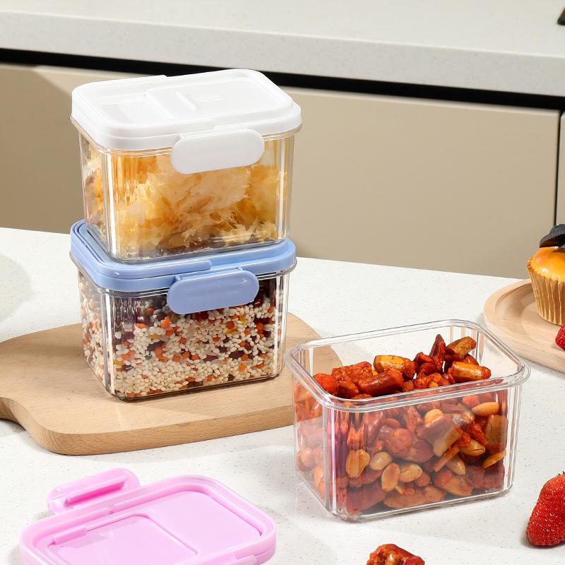 Food Snacks For Picnic - ภาชนะเก็บอาหารสุญญากาศพลาสติกพร้อมฝาปิดมีหูจับ ป้องกันการรั่วซึม กล่องขนมพกพาสำหรับปิกนิกและการเก็บอาหารในชีวิตประจำวัน