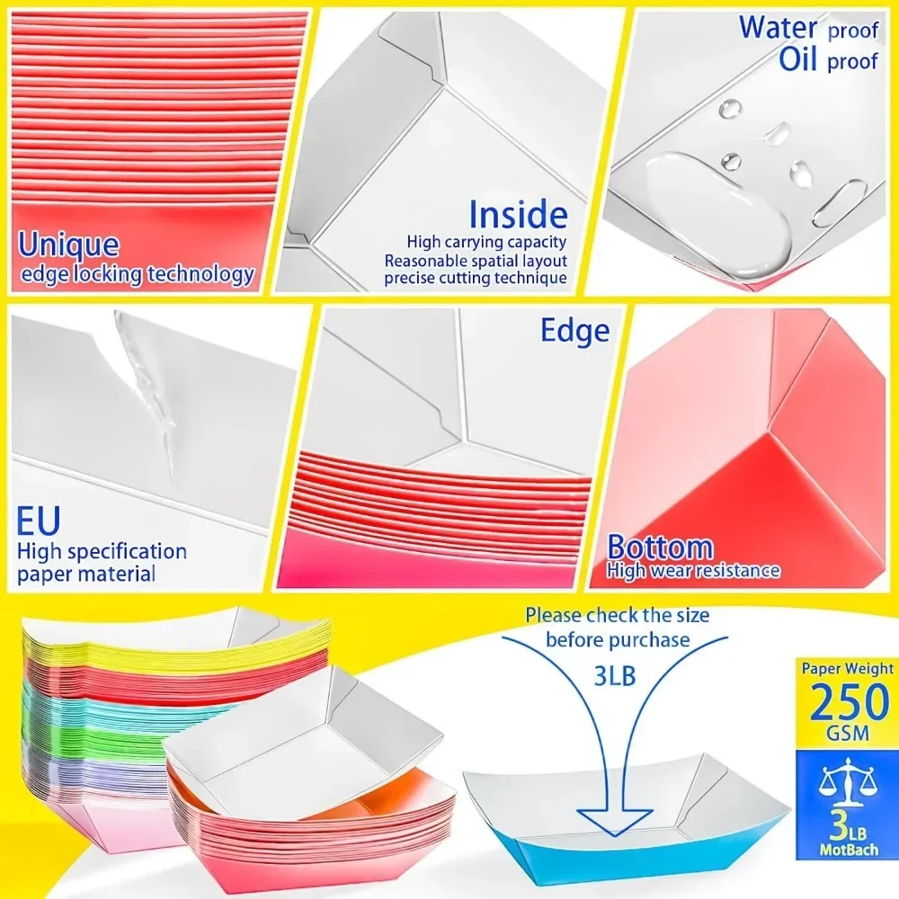 แพ็ค 100 ชิ้น ถาดกระดาษคราฟท์ส - Food Snacks Images บทวิจารณ์และราคา