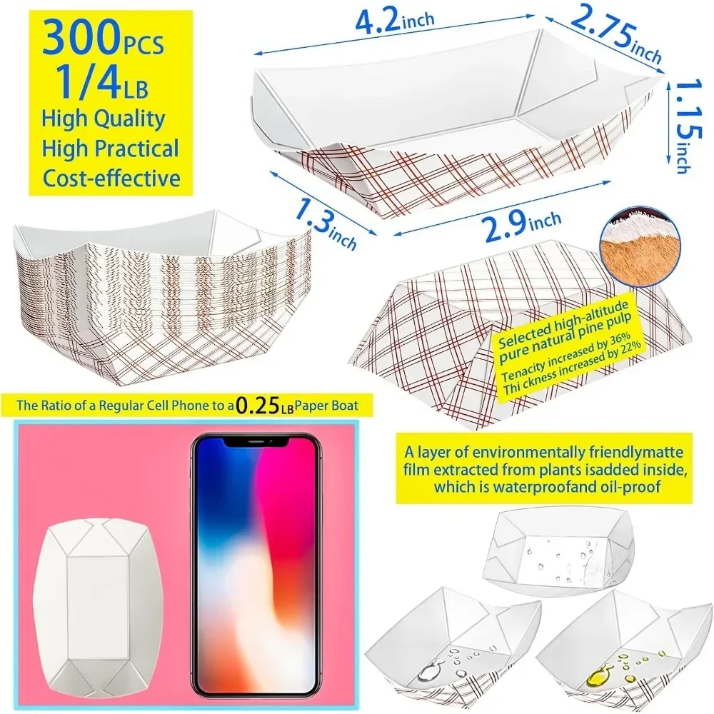 แพ็ค 300 ชิ้น ถาดกระดาษคราฟท์ข - Food Snacks Images บทวิจารณ์และราคา