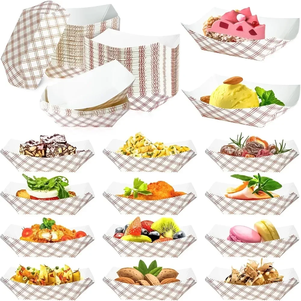แพ็ค 300 ชิ้น ถาดกระดาษคราฟท์ข - Food Snacks Images บทวิจารณ์และราคา