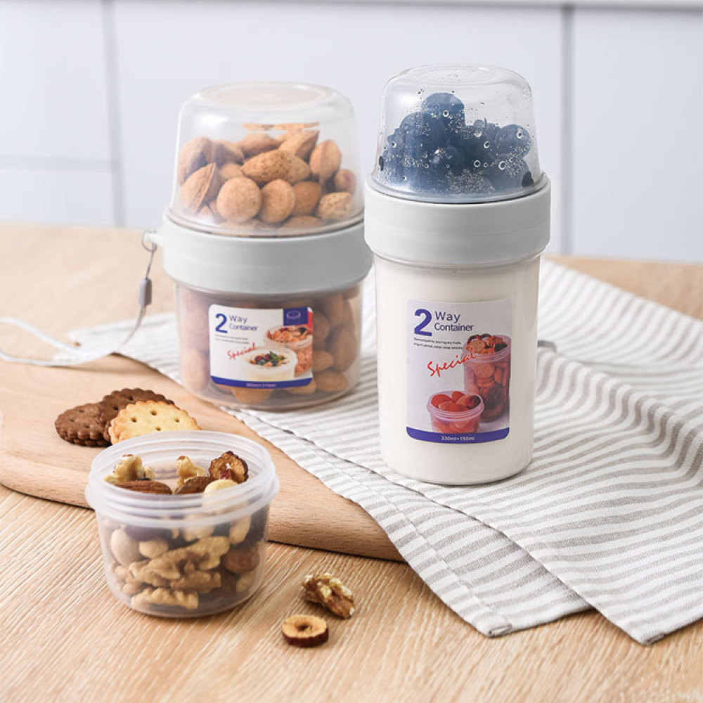 กล่องเก็บอาหารแบบพกพาสองชั้น ป - Baby Food Snacks Yogurt บทวิจารณ์และราคา