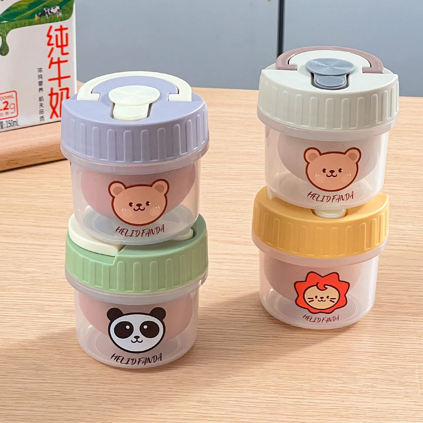 กล่องพลาสติกทรงกลมขนาดเล็กน่าร - Korean Food Snacks บทวิจารณ์และราคา