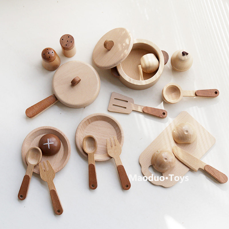 ชุดครัวไม้บีชสำหรับเด็กของเล่น - Food Grocery Snacks บทวิจารณ์และราคา