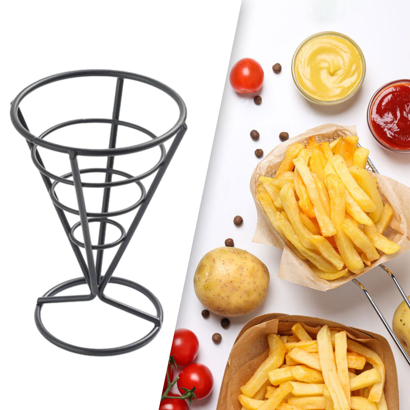 แท่นวางทรงกรวยสำหรับเฟรนช์ฟราย - Food Snacks For Picnic บทวิจารณ์และราคา