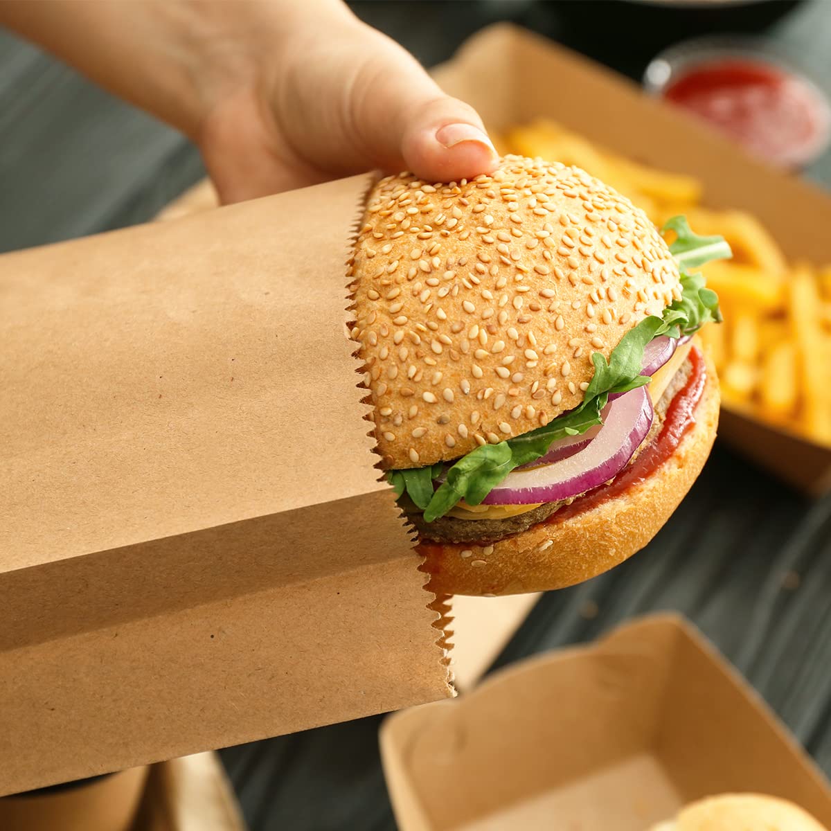 ถุงกระดาษใส่อาหารกลางวัน 50/10 - Food Grocery Snacks บทวิจารณ์และราคา