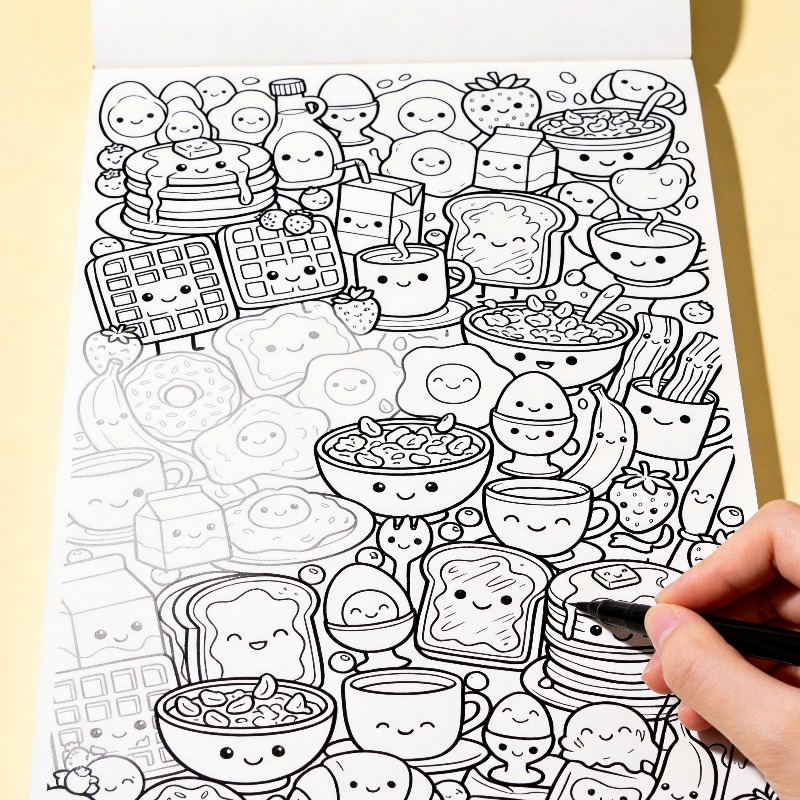 สมุดระบายสีแบบวาดด้วยมือสำหรับ - Food And Snacks Coloring Book Bold And Easy บทวิจารณ์และราคา